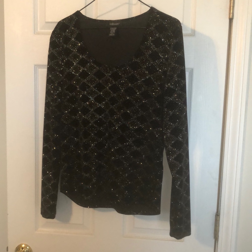 Black velvet sparkle shirt